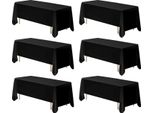 Succebuy 6 X Tovaglia 1778X3048 Mm, Protezione Da Tavolo Riutilizzabile, Tovaglia In Poliestere Lavabile In Lavatrice Per Matrimoni, Banchetti E Occasioni Formali, Nero