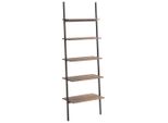 Scaffale A Scala Con 5 Ripiani Marrone Scuro E Nero 64X34X185,5 Cm