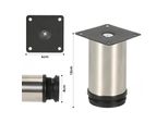 Jiubiaz 4X Piedini Per Mobili Piedini Per Mobili In Acciaio Inox Diametro 40 Mm Altezza 120 Mm Nero Altezza Regolabile