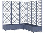 Vidaxl Fioriera Con Traliccio Blu-Grigio 120X120X121,5 Cm Pp