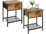 Comodino Relaxdays, Set Di 2 Cassetti E Ripiano
