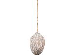 Clayre & Eef Ciondolo Natalizio Pigna Ø 11X15 Cm Legno Grigio Marrone