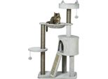 Tiragraffi Pawhut Tiragraffi Per Gatti Con Colonna In Sisal Grotta Per Gatti 113 Cm Albero Per Gatti Con Rampa Albero Da Gioco Con Giocattolo Per Gatti Amaca Grigio Chiaro