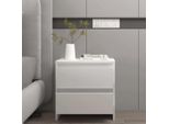 The Living Store Comodino Bianco 45X34,5X44,5 Cm Materiale A Base Di Legno