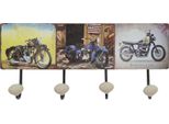 Clayre & Eef Appendiabiti Da Parete 40X5X17 Cm Marrone Ferro Motore