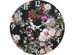 Orologio Da Parete Clayre & Eef Ø 34 Cm Nero Verde Mdf Fiori