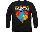 Sesame Street - Maglietta "Cookies Are My Valentine"" Per Uomo/Donna Unisex, Manica Lunga TV28212 (Xxl) (Nero)"