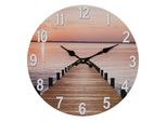 Clayre & Eef Orologio Da Parete Ø 34 Cm Marrone Rosa Mdf