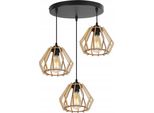 Lampada A Sospensione Timber - Timber - Lampada Da Soffitto Industriale - Lampada A Sospensione In Metallo E Legno - Geometrica - Timber