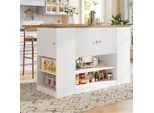 Sweiko Isola Da Cucina Moderna, Mobili Da Cucina, Credenze, Mobili Da Cucina Con Cassetti E Ripiani, Armadietti Per Stoviglie Per Cucina E Sala Da Pranzo, Bianco