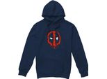 Deadpool - Felpa Con Cappuccio Per Uomo/Donna Unisex, Logo TV28519 (Xxl) (Navy)