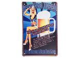 Clayre & Eef Decorazione Da Parete 20X30 Cm Blu Bianco Metallo