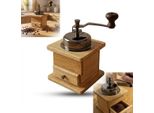 Macinino Manuale Classico In Legno Di Quercia Per Pepe E Caffè Retro Con Cassetto E Regolazione