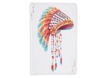 Clayre & Eef Decorazione Da Parete 20X30 Cm Bianco Rosso Metallo