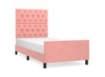 Vidaxl Struttura Letto Con Testiera Rosa 80X200 Cm In Velluto