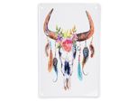 Clayre & Eef Decorazione Da Parete 20X30 Cm Bianco Marrone Metallo