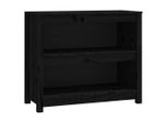 Libreria Nera 80X35X68 Cm In Legno Di Pino Massiccio