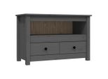 Mobile Tv Grigio 79X35X52 Cm In Legno Di Pino Massiccio