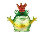 Brubaker Frog King - Bomboniera Natalizia In Vetro - Grande Rana Con Corona Glitterata - Dipinta A Mano - Decorazioni Per L'albero Di Natale - Bomboniera Per L'albero Di Natale