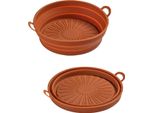 Inf Stampo In Silicone Rotondo Pieghevole Per Friggitrice Ad Aria Marrone 19 Cm