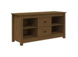 Mobile Tv Marrone Miele 103X36,5X52 Cm In Legno Di Pino Massiccio
