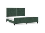 Vidaxl Struttura Letto Con Testata Verde Scuro 180X200 Cm In Velluto