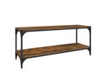 Mobile Tv Vidaxl Rovere Fumé 100X33X41 Cm Materiale A Base Di Legno E Acciaio
