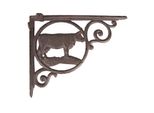Griglia Decorativa Clayre & Eef 3X24X17 Cm In Ferro Marrone Cow