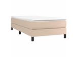 Vidaxl Struttura Letto A Molle Insacchettate Cappuccino-Marrone 100X200 Cm In Pelle Finta
