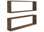 Vidaxl Mensole A Muro 2 Pz. Rovere Fumé 100X15X30 Cm Materiale A Base Di Legno