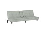 Divano Letto Con Portabicchieri Velluto Grigio Chiaro