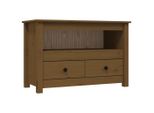 Mobile Tv Marrone Miele 79X35X52 Cm In Legno Di Pino Massiccio