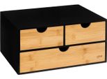 5Five Simply Smart Cosmetic Organizer 3 Scomparti Bava Mdf Board Bamboo Black Brown 16 Cm X 31 Cm X 25,3 Cm