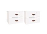 Vidaxl Comodini Da Parete 2 Pz. Bianco 50X36X40 Cm