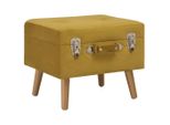 Vidaxl Sgabello Con Vano Portaoggetti 3 Pz. Velluto Giallo Senape