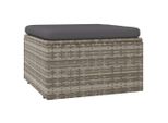 Vidaxl Sgabello Da Giardino Con Cuscino Grigio 55X55X30 Cm In Poly Rattan