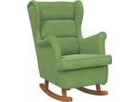 Vidaxl Sedia A Dondolo Con Gambe In Legno Massiccio E Gomma Velluto Verde Chiaro