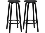 Set Di 2 Sgabelli Da Bar - Sgabello Da Cucina/Sgabello Da Banco - Seduta In Mdf 30X30 Cm - Altezza Seduta 72 Cm - Struttura In Metallo - Moderno Minimalista - Nero