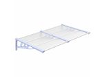Vidaxl Tettoia Per Porta Grigia E Trasparente 152,5X90 Cm In Policarbonato