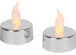 Candele Magichome Natale, Led Tealight, Set 2 Pz, Argento, Per Tomba, Fiamma Mobile