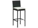Syfax™ Sgabelli Da Bar Con Cuscini 6 Pz In Polyrattan Nero