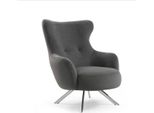 Poltrona Wing Chair Lusso 1 Posto Monoposto Sedile Imbottito Tessuto Di Design Moderno