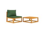 Vidaxl Set Di Divani Da Giardino A 2 Pezzi Con Cuscini In Legno Massiccio Di Acacia