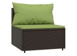 Vidaxl Divano Da Giardino Con Cuscini In Poly Rattan Marrone