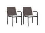 Vidaxl Sedie Da Giardino Con Cuscino 2 Pz. Marrone 56X59X84 Cm Poly Rattan