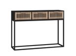 Tavolo Consolle Nero 105X30X75 Cm In Legno E Ferro