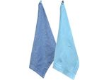 Home Elements Strofinaccio In Cotone Riciclato, 2 Pezzi, 50 X 70 Cm, Blu Chiaro E Scuro