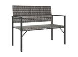 Panca Da Giardino 2 Posti In Poly Rattan Grigio