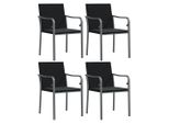 Vidaxl Sedie Da Giardino Con Cuscini 4 Pezzi Nero 56X59X84 Cm Poly Rattan