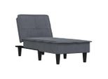 Chaise Longue In Velluto Grigio Scuro
